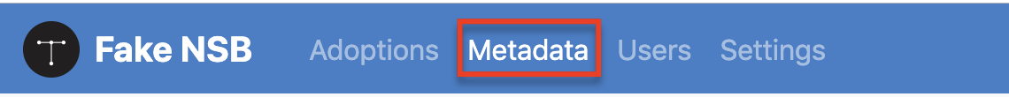 Screenshot of selecting metadata in the header of Standards Cloud