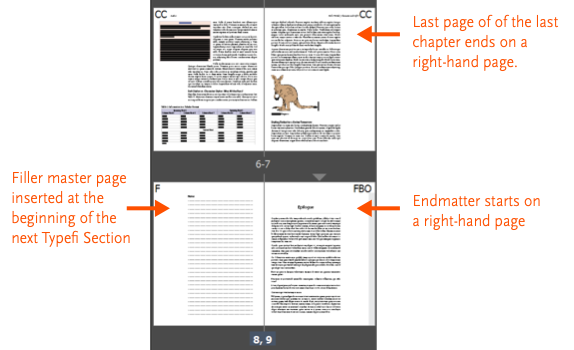 The Typefi Section called Endmatter starts on a right-hand page