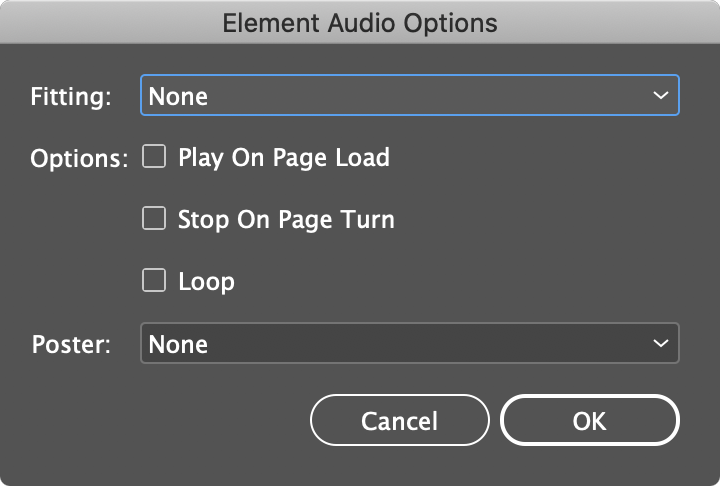 Element Audio Options