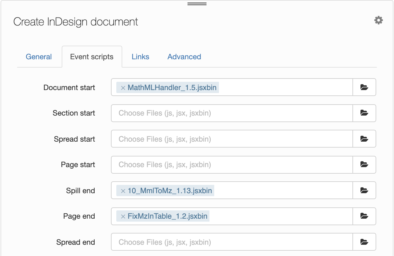 Adding the Fix MathZone in Table event script to a workflow
