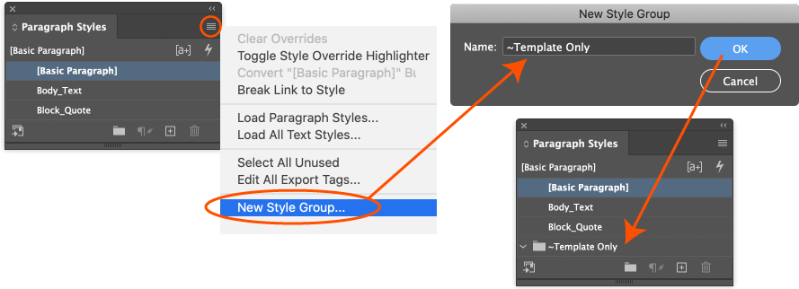Creating a template only syle group