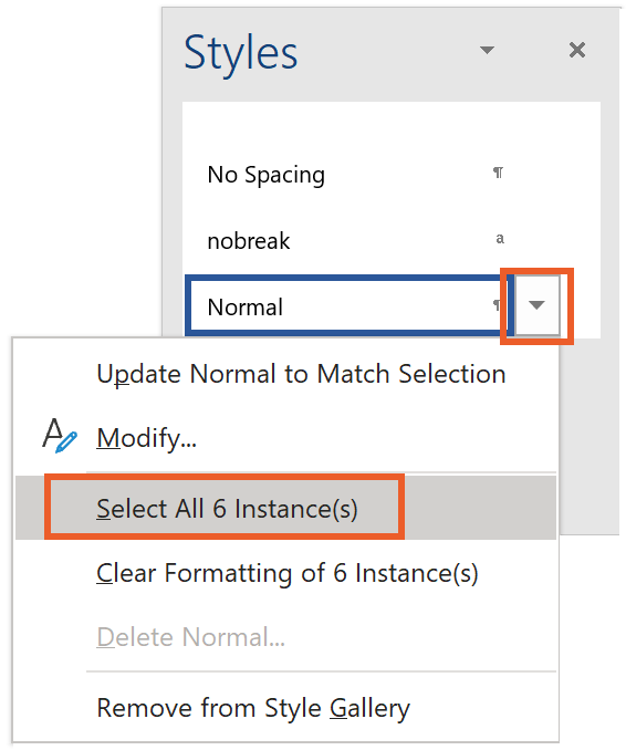 Click the dropdown, then choose Select all [n] Instances