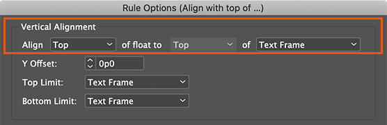 Vertical Align with... options