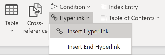 Insert hyperlink