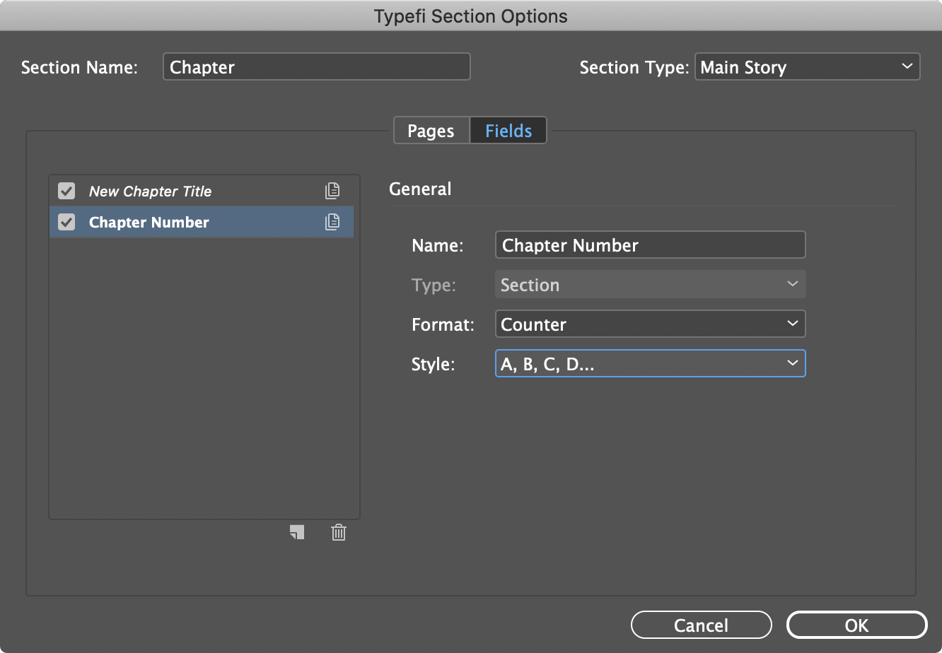 Adding Section Fields to a Section