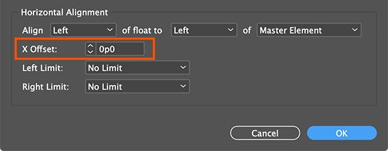 Horizontal X Offset option