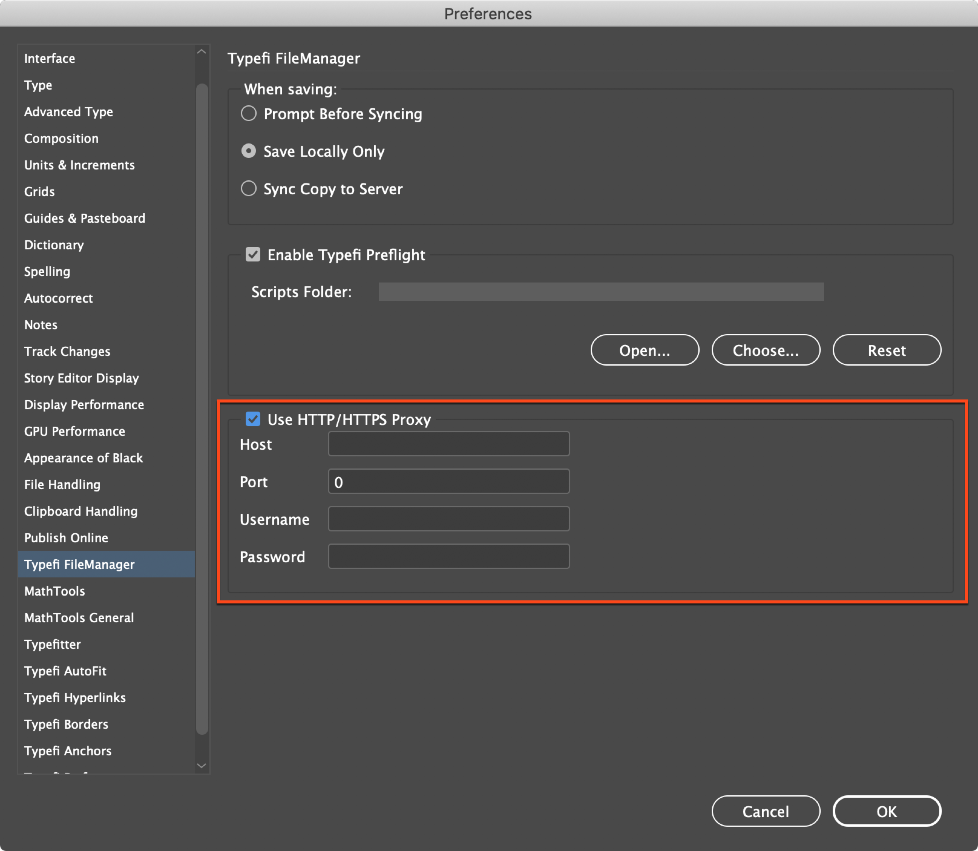 Configuring a proxy server