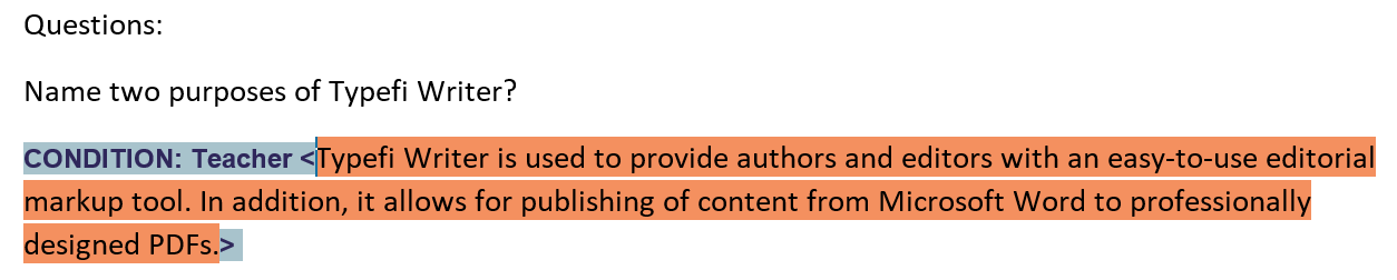 Example of a chunk of a content with a condition