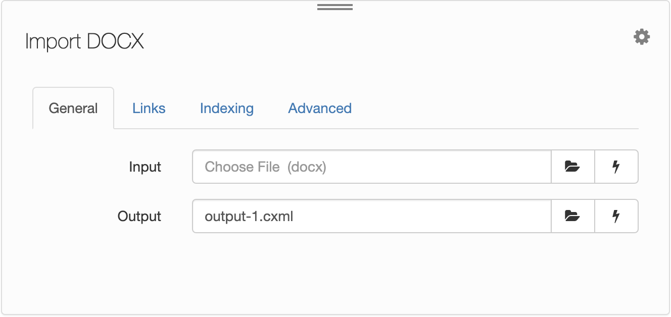 Import DOCX, General tab
