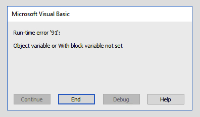 Error message