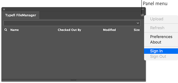 Signing in to Typefi Server