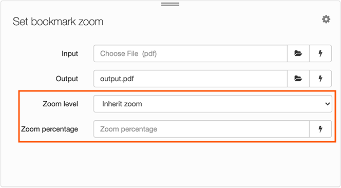 Set bookmark zoom