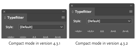 Difference between compact mode in versions 4.3.1 and 4.3.2