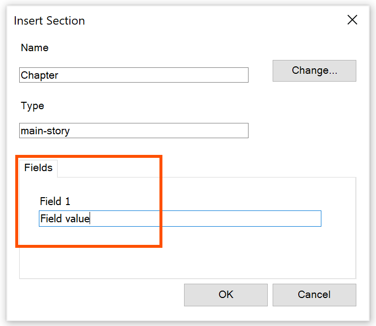 Setting the value of a Section Field