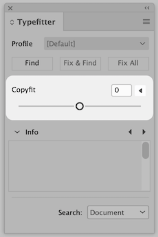 Copyfit slider