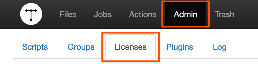 Admin → Licenses.