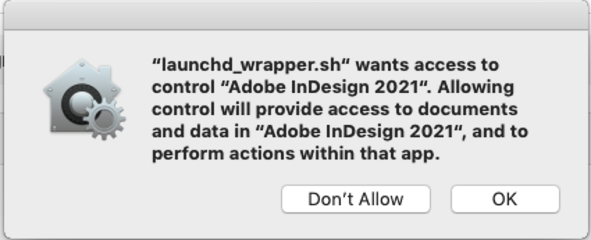 Mojave error message