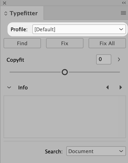 Default Profile selected