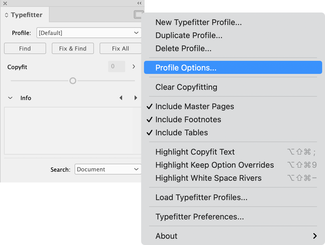 Choose Profile Options