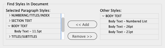 Find Styles in Document