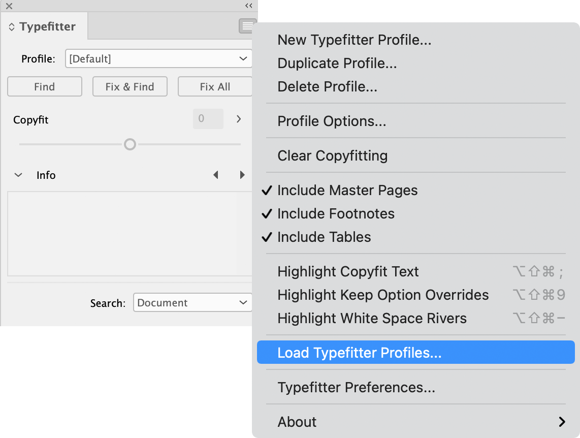 Choose Load Typefitter Profiles