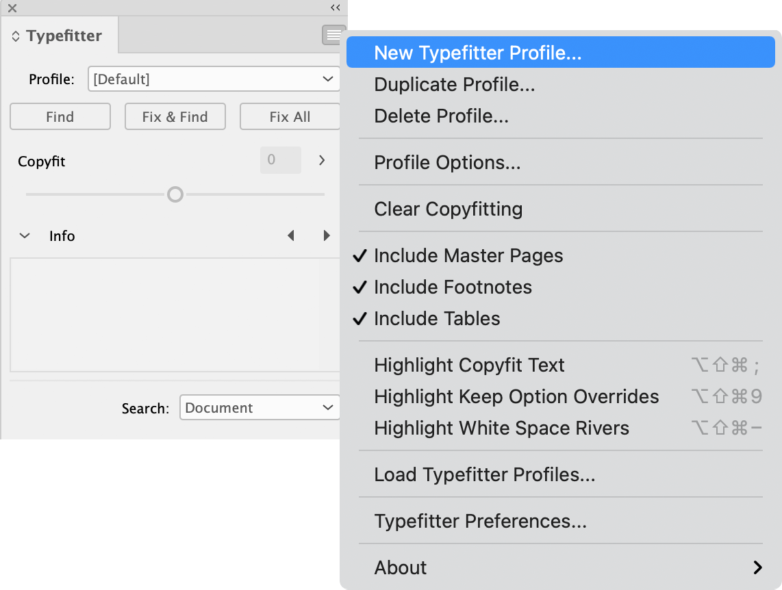 Choose New Typefitter Profile