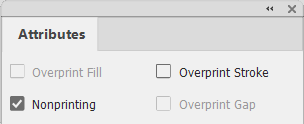 Image showing the attributes panel to select nonprinting