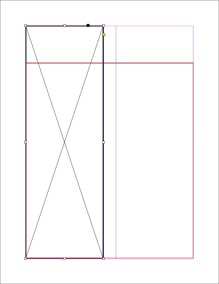 Blocker frame added to the first column of a two-column layout with a two-column main story frame